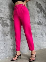 Amazon.com: AVIMYA Womens Casual Pants Solid Belted Tapered Pants for Work : Clothing, Shoes & Jewelry
