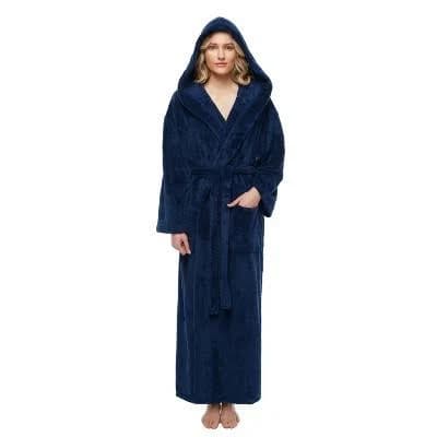 Arus Women's Hooded Full Ankle Length Premium Fleece Bathrobe