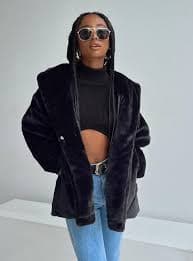 Dune Faux Fur Jacket Black | Princess Polly