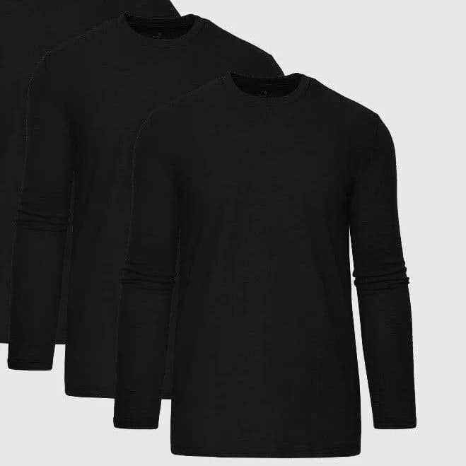True Classic Long Sleeve Crew Neck Cotton Blend T-Shirt