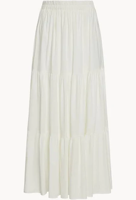 Tiered Linen Maxi Skirt