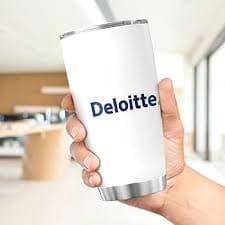 Amazon.com: Vaso Deloitte de acero para viajes, oficina, té helado, café, acero inoxidable, caliente, 20, 30 onzas aisladas : Hogar y Cocina