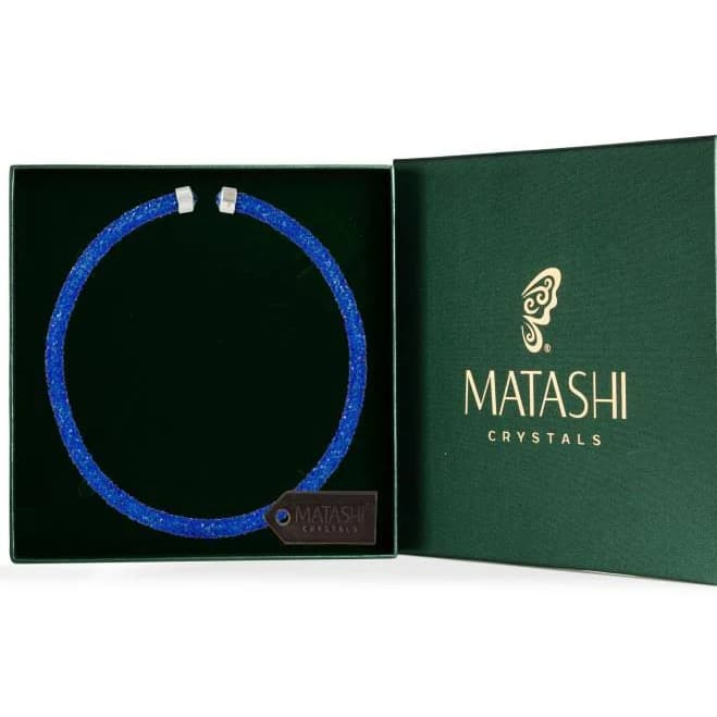 Matashi Women's Glittery Crystal Choker Necklace