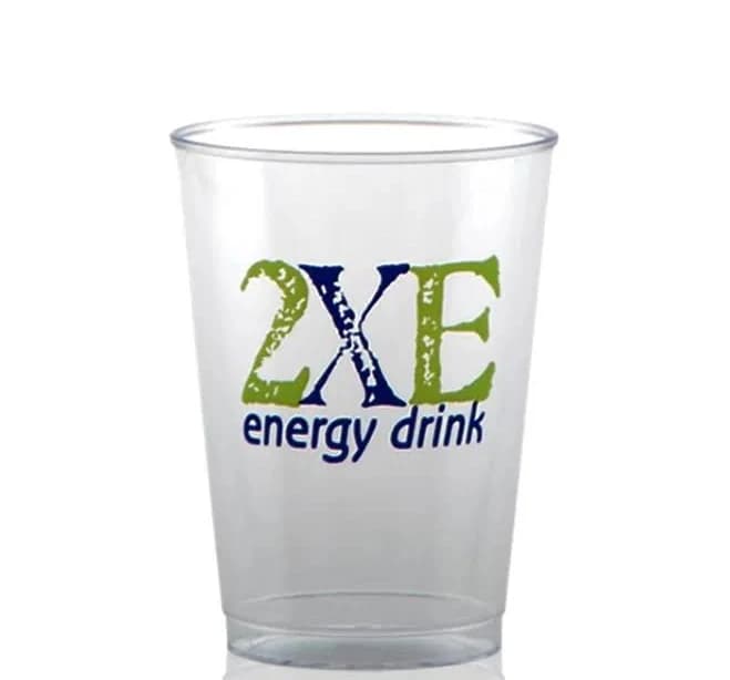 7 oz. Clear Plastic Cups - SilkLetter - Custom Printed With Your Logo