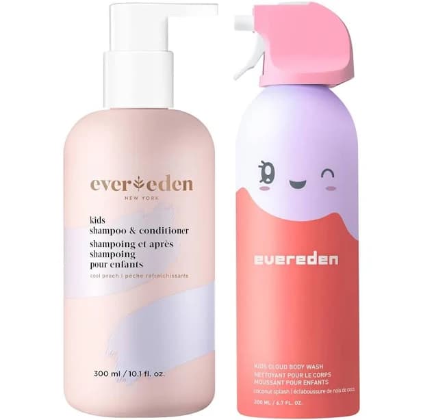 Evereden Kids Shower Essentials Set: 2 in 1 Kids Shampoo and Conditioner + Cloud Body Wash Gentle Cloud Like Toddler B