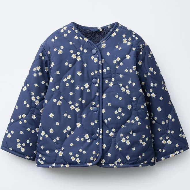 Zara Kids Daisy Print Quilted Jacket