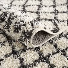 Amazon.com: Hauteloom Berber Shag - Munich Farmhouse Living Room Bedroom Area Rug with Tassel - Fluffy Plush High Pile Carpet - Soft Shaggy Rug, Moroccan Trellis - White, Beige, Cream, Black -