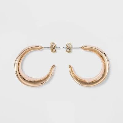 A New Day Chunky Hammered Hoop Earrings