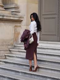 Pencil midi skirt in eco-leather :: LICHI - Online fashion store