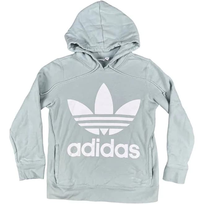 Adidas Womens Mint Green Cozy Trefoil Teal Hoodie Sz Small