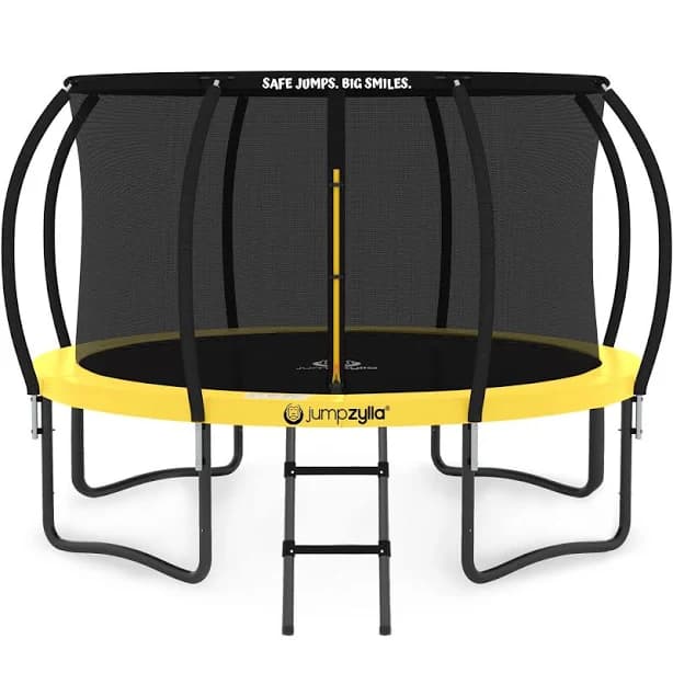 JUMPZYLLA Trampoline Outdoor with Enclosure and Ladder