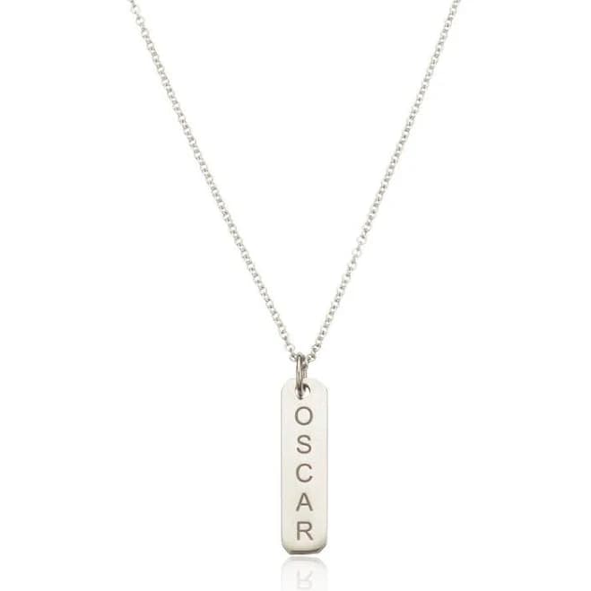 Silver Personalised Bar Necklace