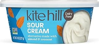 Kite Hill Almond Milk Sour Cream Alternative, 8 Ounces, Gluten Free, Non-GMO, Vegan