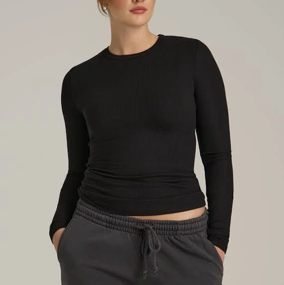 Fitted Long Sleeve Ribbed Tee