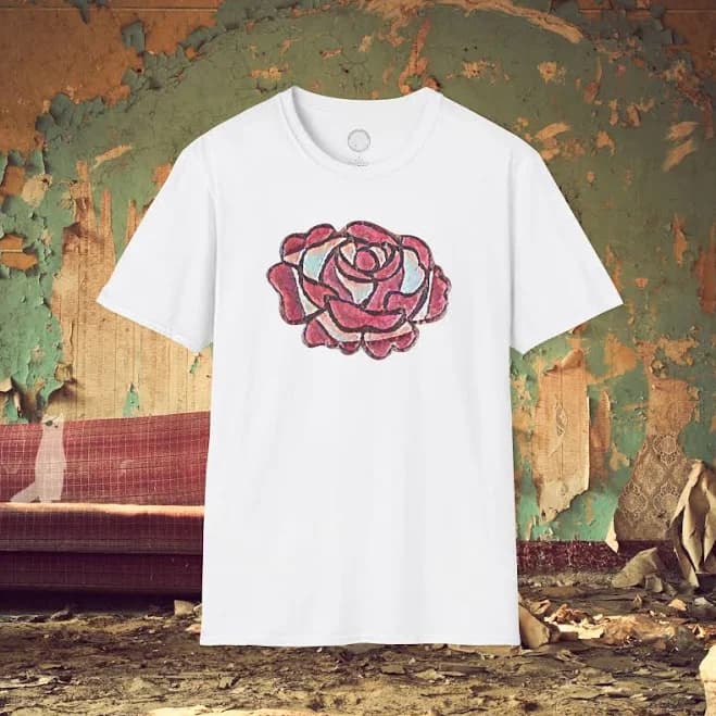 Grunge Rose Distressed Floral Graphic T-Shirt