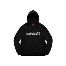 Supreme Script Hooded Sweatshirt Black 23SS Men Official