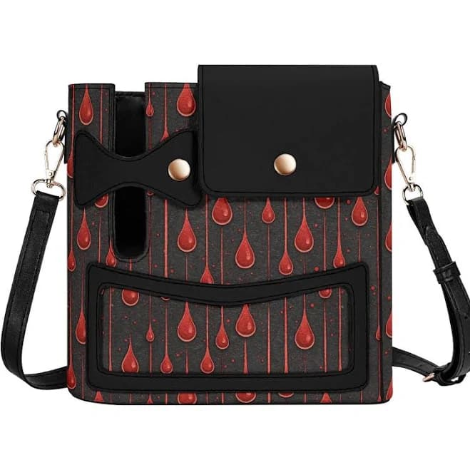 Gothic Vampire Blood Drips Faux Leather Handbag