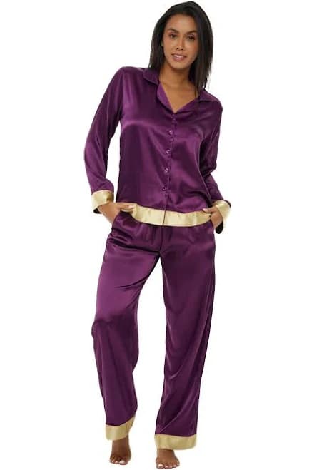 Women's Satin Pajama Set with Pockets