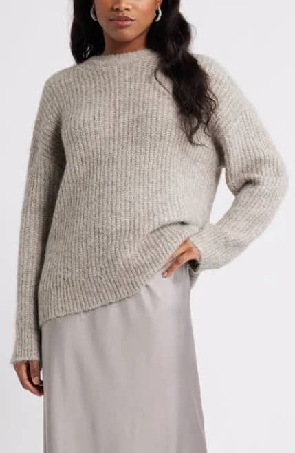 Open Edit Oversize Fuzzy Sweater