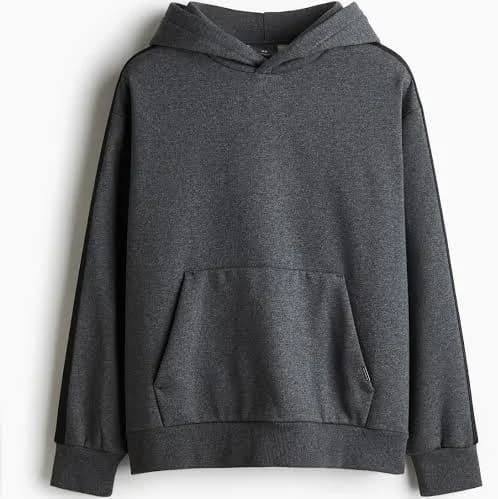 H&M Men's Loose Fit Hoodie with Side Stripes