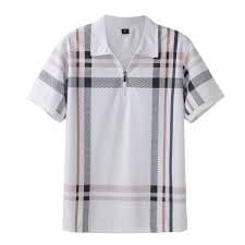 Hfolob Men's Golf Polo Shirts Short Sleeve Striped Grid Lapel Button Open Neck Pocket Loose Comfort Sports Shirt Lightweight Summer Casual Tee Size 2Xl - Walmart.com