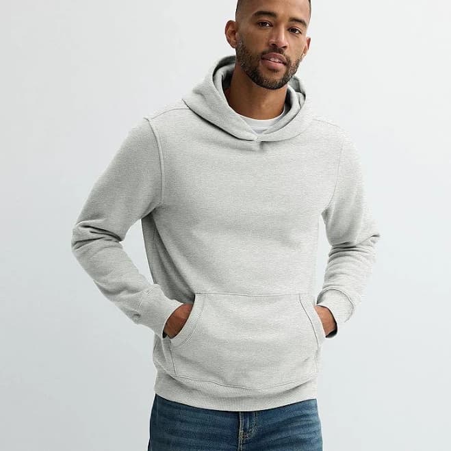 Men's Sonoma Goods For Life Supersoft Fleece Hoodie, Size: XL, Light Grey Heather