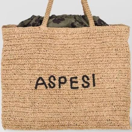 Aspesi Women's Woven Texture Dual Handles Open Top Tote Bag - Natural - Totes