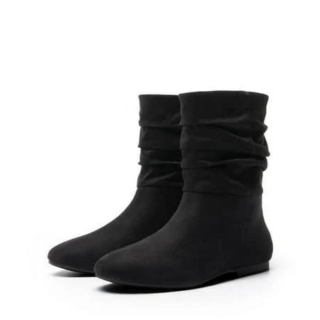 Burudani Women's Slouchy Flat Suede Ankle Boots