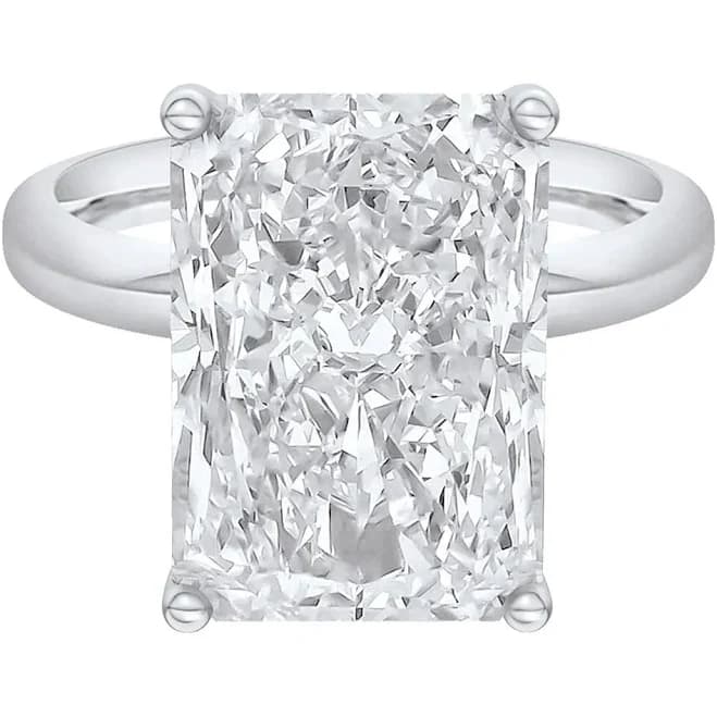 14K White Gold 8 Ct. Radiant-Cut Lab Grown Diamond Solitaire Ring