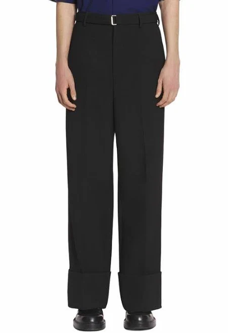 Lanvin Men's Wide-Leg Pants with Cuffs