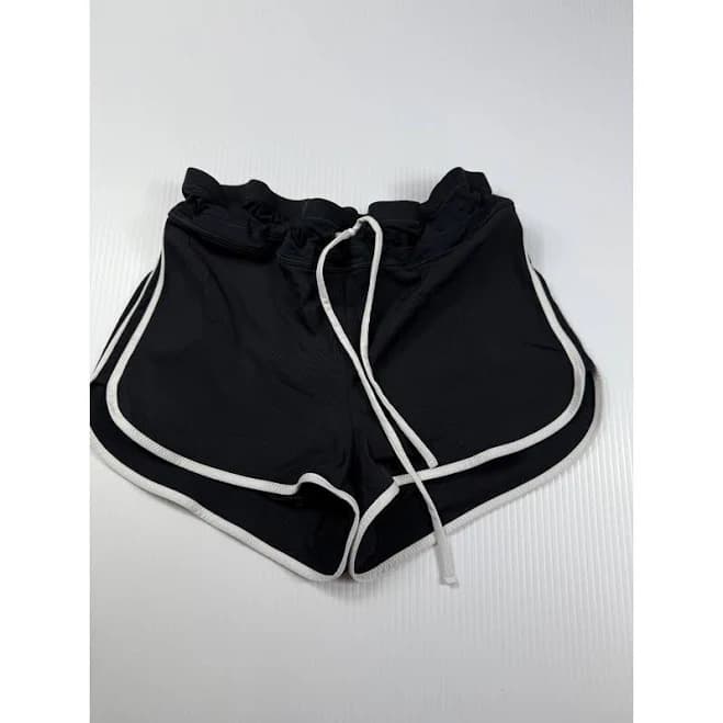 Athleta Running Shorts White Trim Athletic Gym Activewear Black Size M
