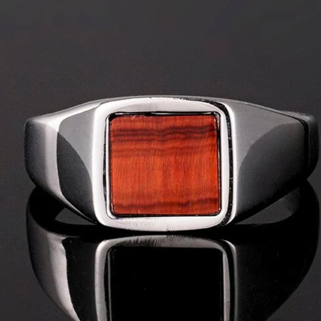 Tigers Eye Signet Ring for Men