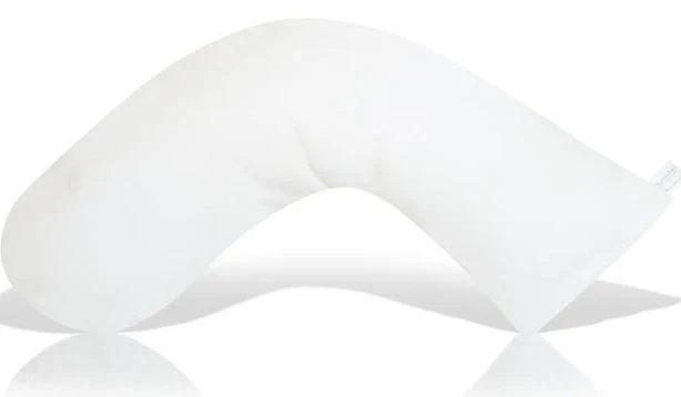 V-Shaped Nursing Pillow - White Plush | Luna Lullaby