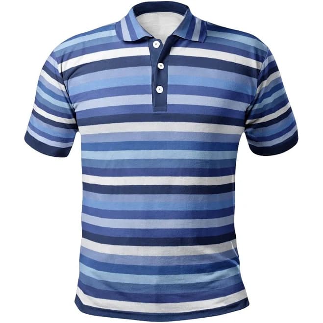 Men's Striped Buttoned Down Polo Shirt