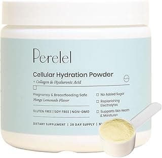 Hydration Powder, Electrolyte Supplement with Collagen & Hyaluronic Acid, Mango Lemonade Flavor, Soy & Gluten Free, Non GMO, No Added Sugar, 28 Servings