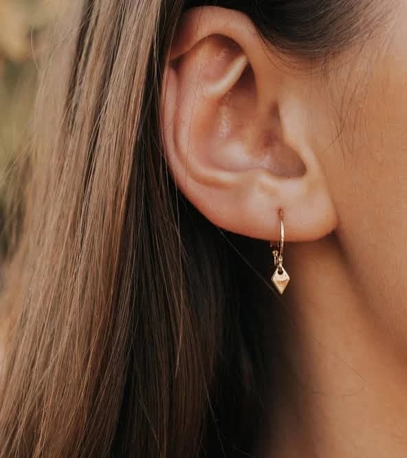 Dangle Hoop Earrings with Charm