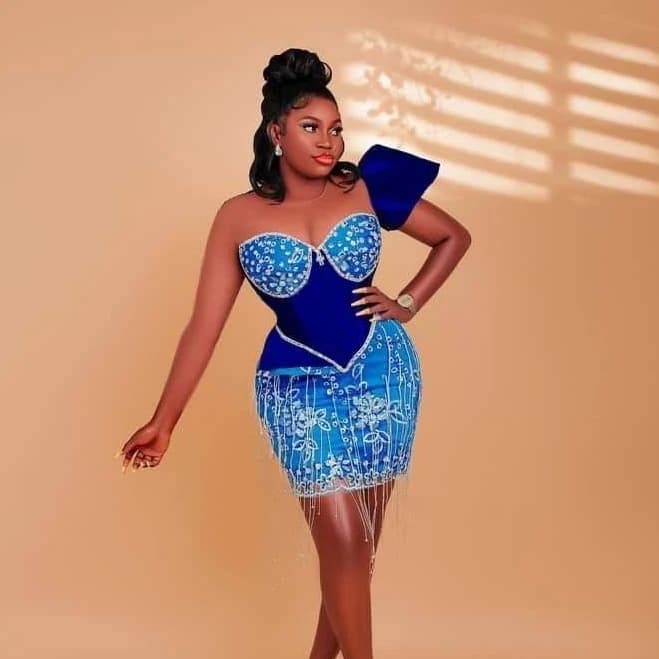 African Beaded Fringe Ankara Dress