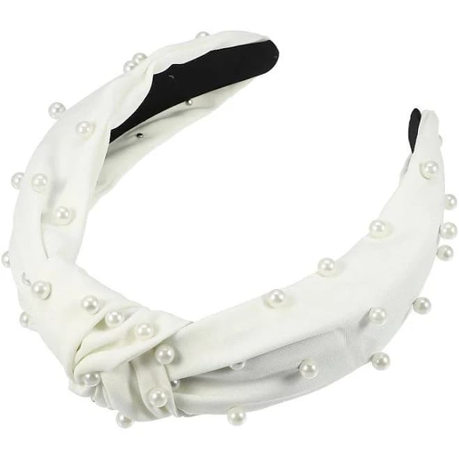 Pearl Knotted Satin Headband
