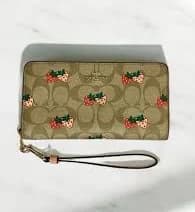 Coach Strawberry Print Wallet in Signature Canvas