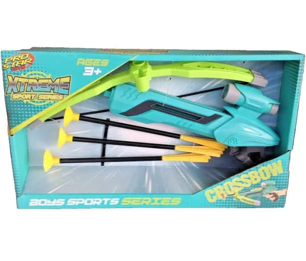 Toy Crossbow Set Designed For Children Three Black Arrows With Yellow
