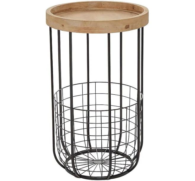 Stella & Eve Metal Wire Basket Storage Accent Table