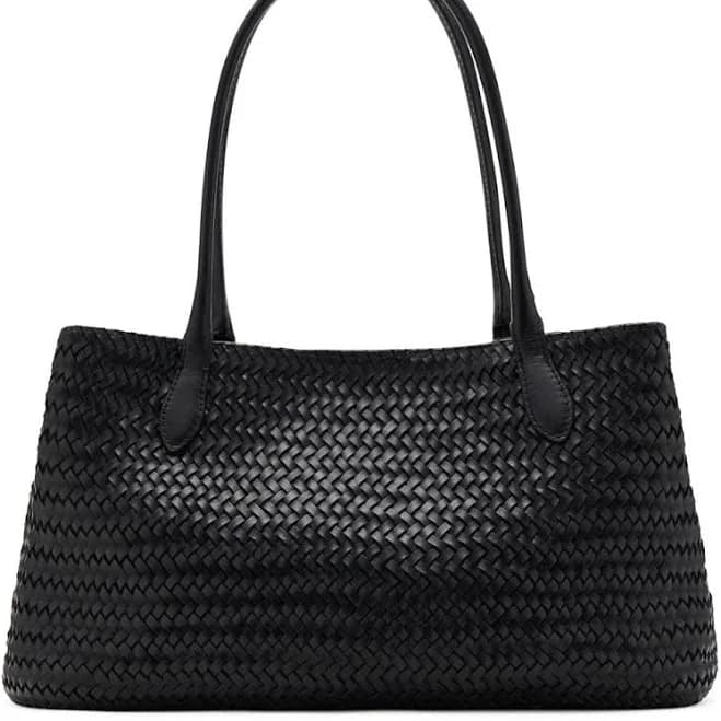 MANGO Women's Braided Leather Tote