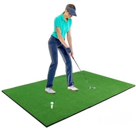Golf Hitting Mats - 3.8'x5' Artificial Turf Training Mat for Indoor/Outdoor Swing Practice, Green
