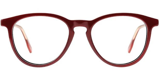 Red Round Classic Keyhole Bridge Glasses - Muukal Medium Full-Rim Acetate Eyeglasses for Women and Men