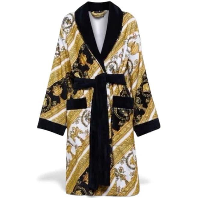 Versace Underwear White Baroque Bathrobe