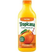 tropicana no pulp pure premium orange juice, 46 fl oz (1.43 qt) 1.36 l