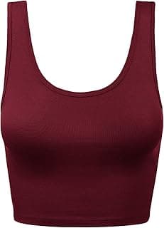 Women Sleeveless Racerback Crop Tank Top Cami Backless Scoopneck Shirts