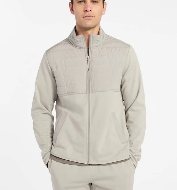 Athletic Works Men's Full Zip Mock Neck Hybrid Jacket