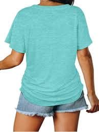 Women's V Neck Oversized T-Shirts Summer Short Sleeve Shirts Loose Casual Tops Tee - Walmart.com