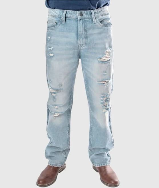 Ring of Fire Men's Falls Ripped Straight Fit Jeans